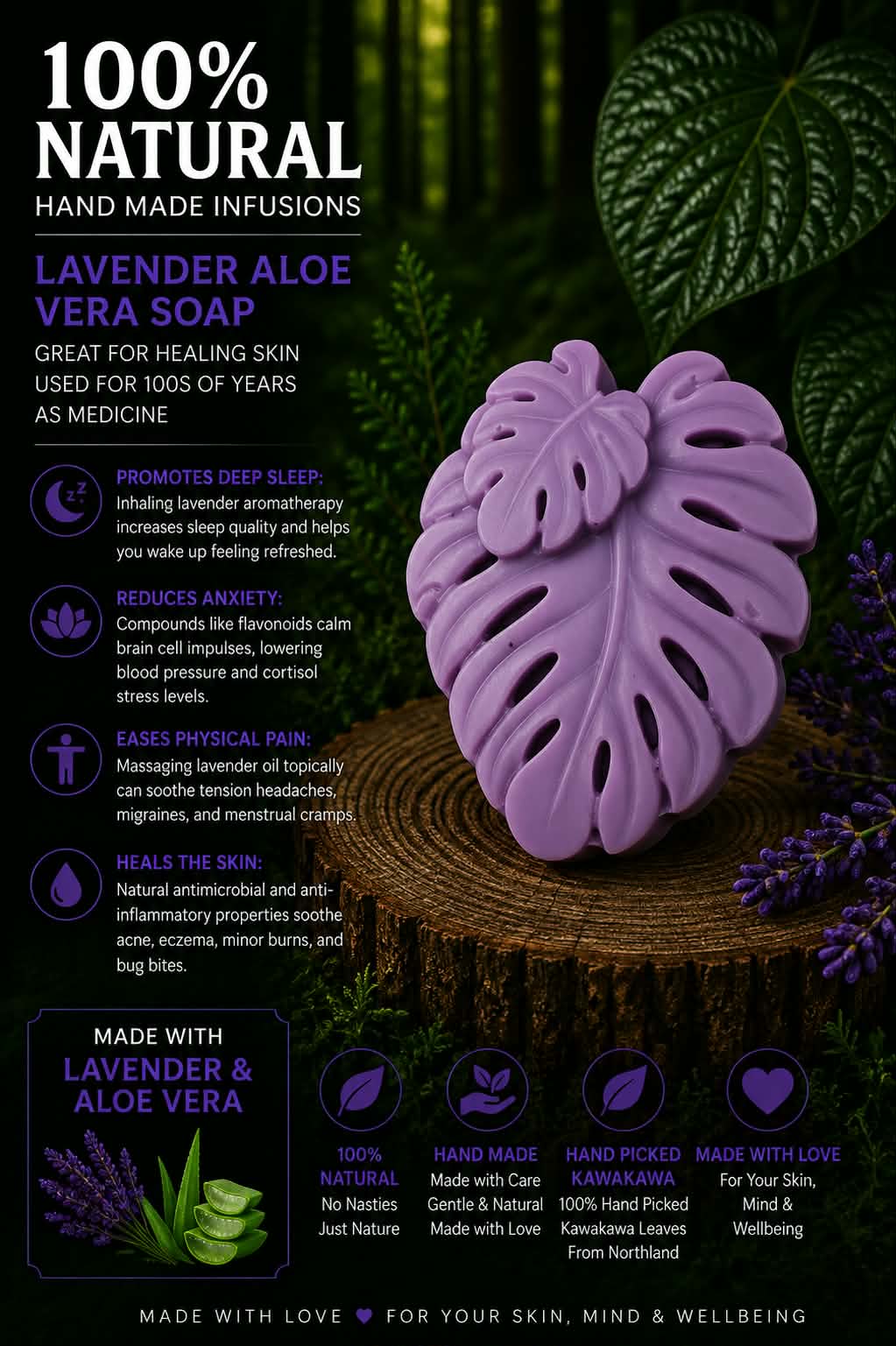 Lavender Aloe vera leaf