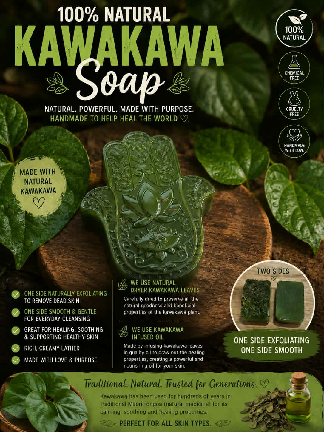 KawaKawa exfoliating Hamsa
