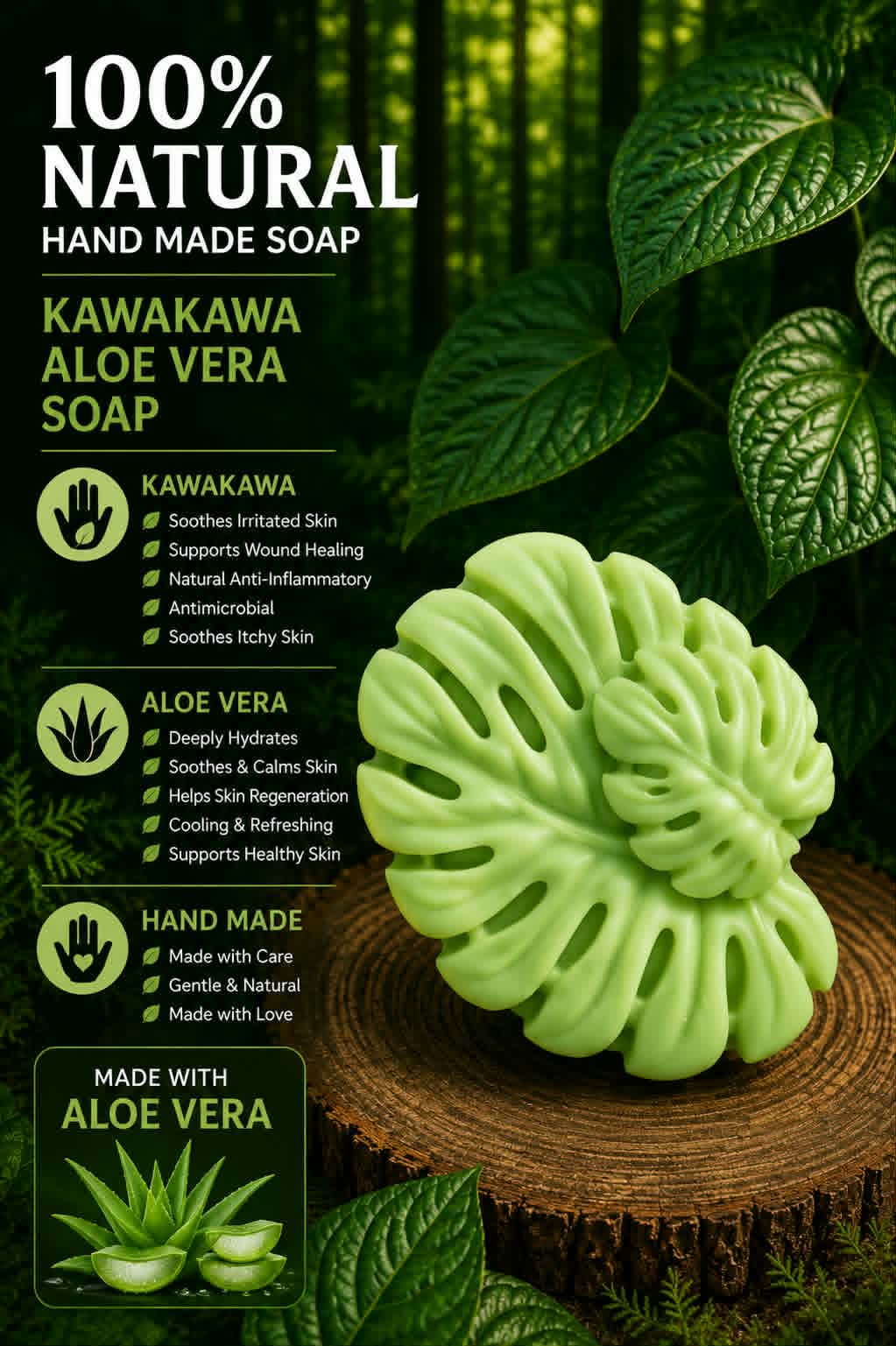 Kawakawa Aloe vera Leaf small