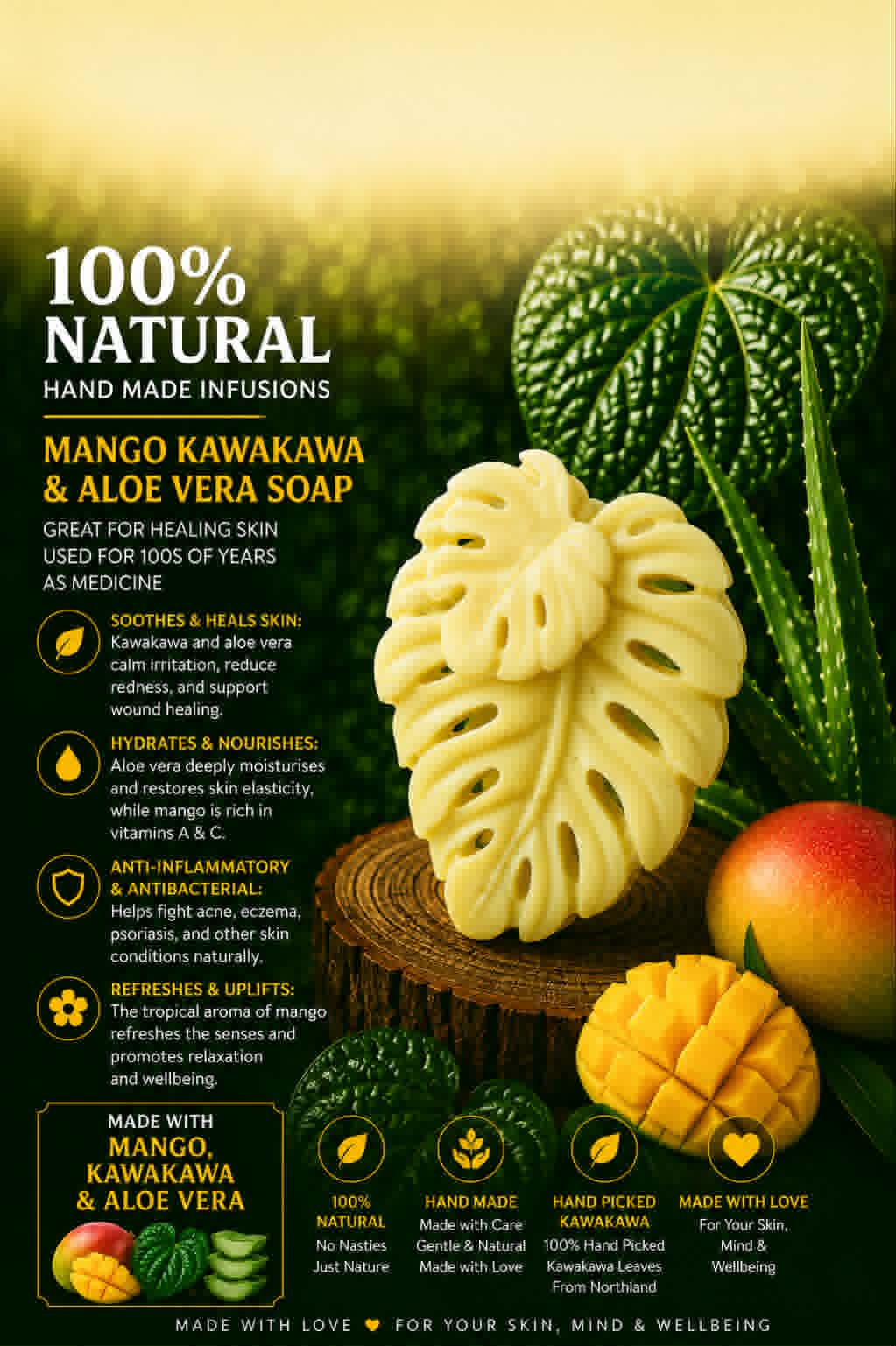 Mango Kawakawa Aloe Vera Leaf
