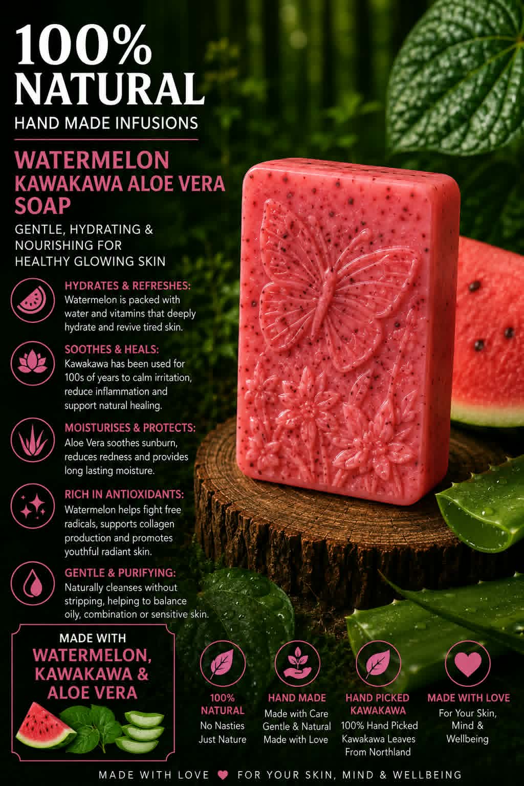 Watermelon KawaKawa Aloe vera Butterfly
