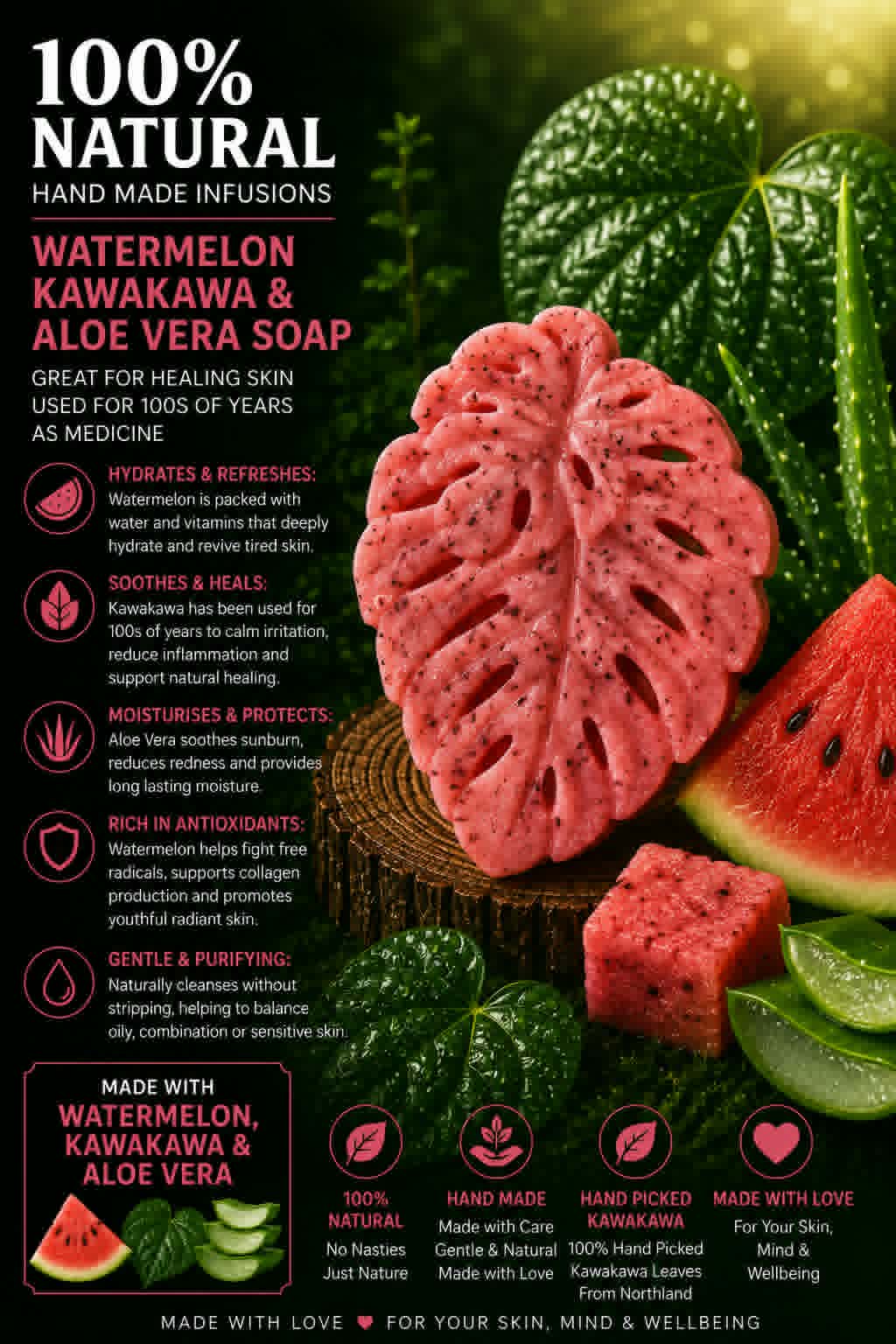 Water Melon KawaKawa Aloe Vera leaf small