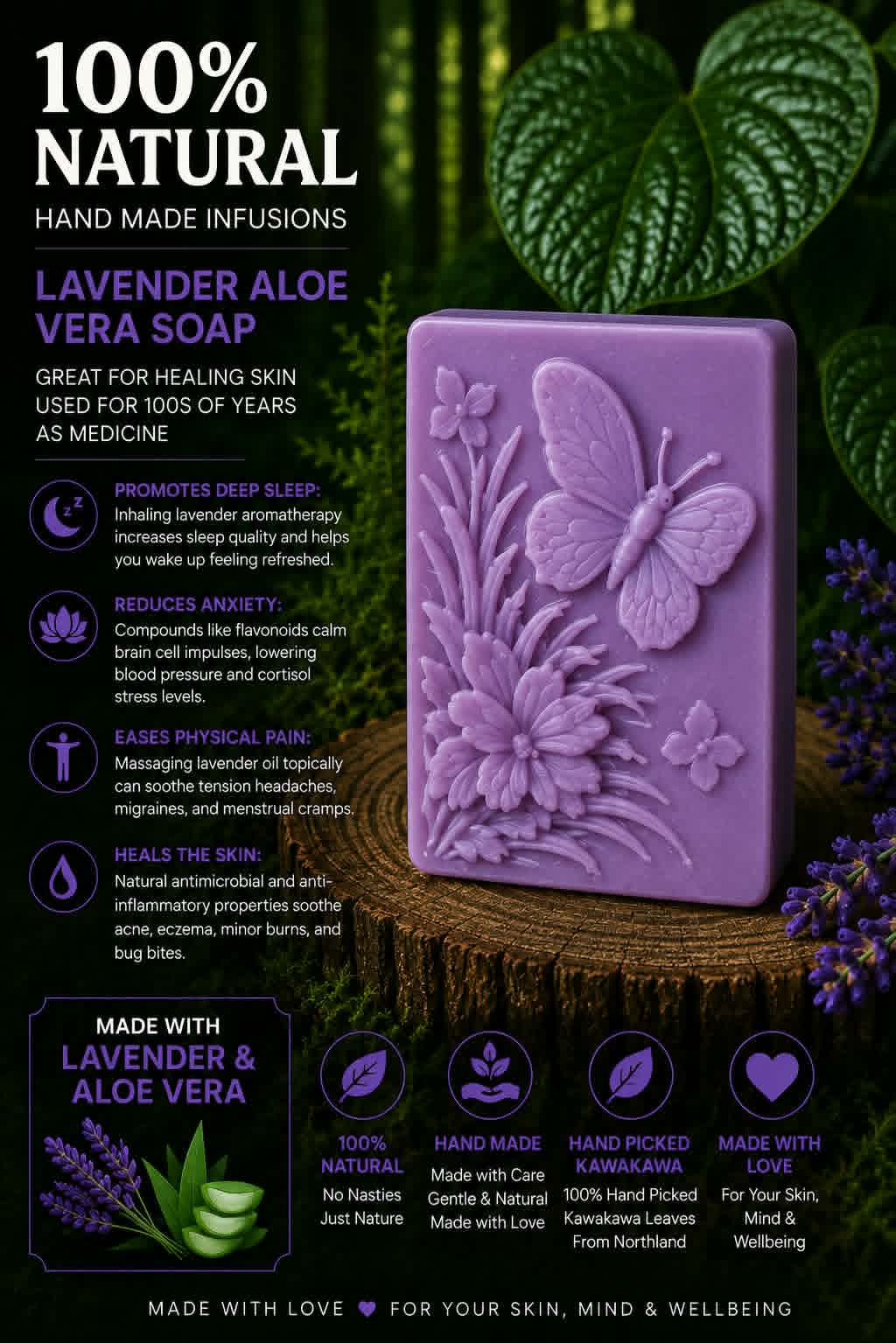 Lavender Aloe vera Butterfly